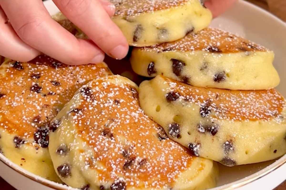 pancake con gocce di cioccolato