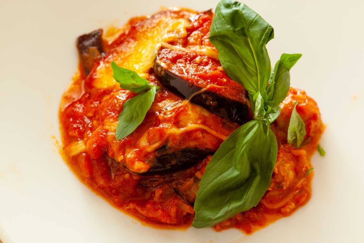 fetta di parmigiana di melanzane