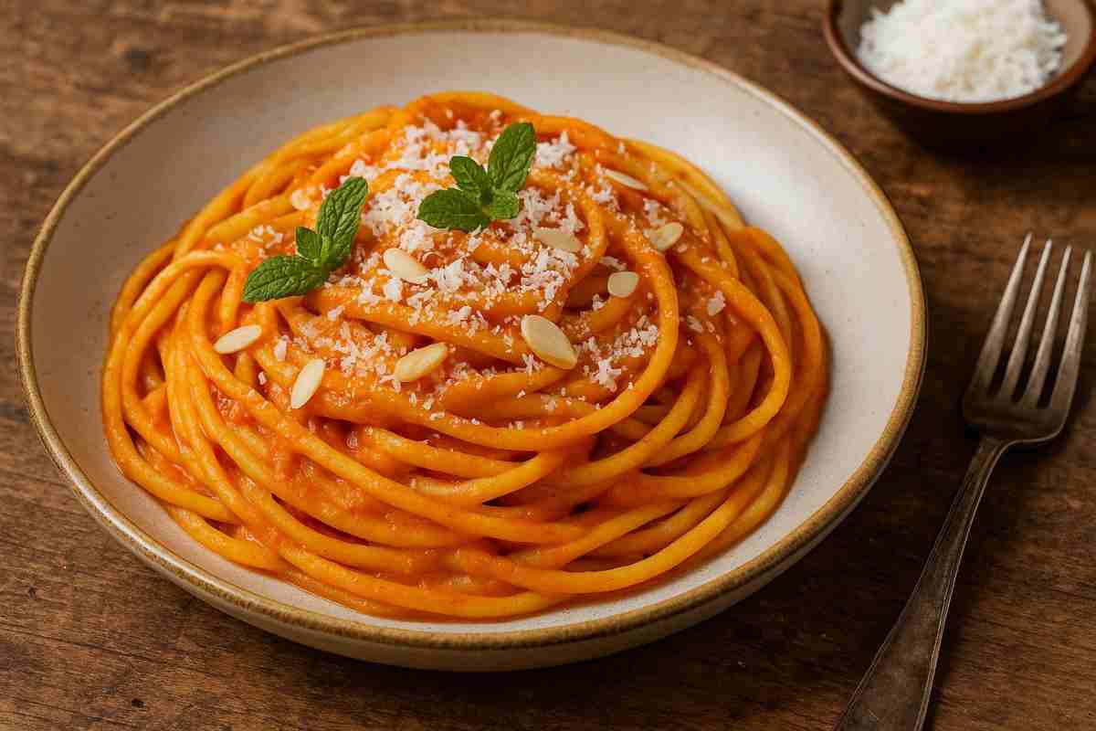 Sembra gourmet ma si prepara in 20': il primo piatto con linguine, ricotta e peperoni che tutti vogliono