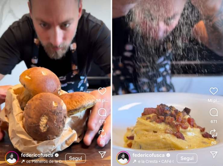 Federico Fusca prepara carbonara con funghi