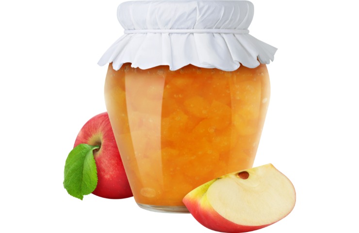 Vasetto di marmellata e mele