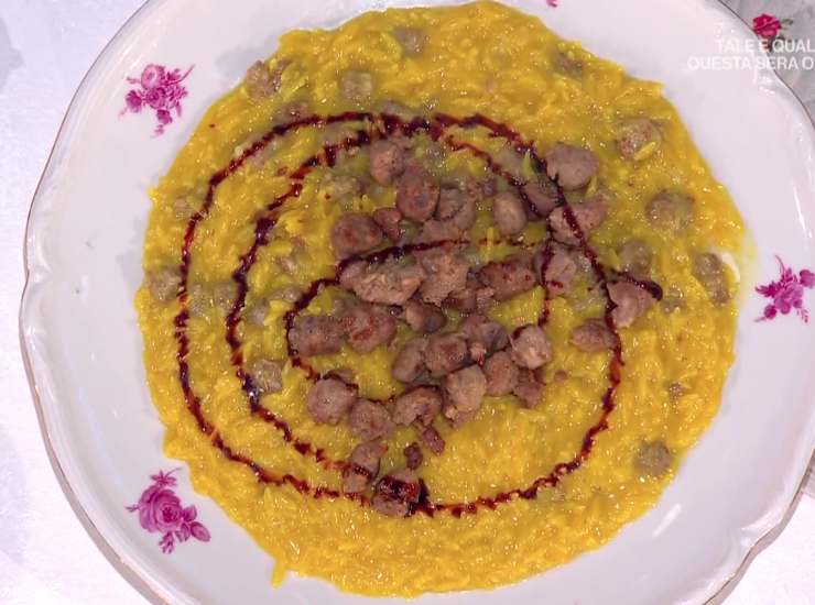 risoni zafferano e salsiccia
