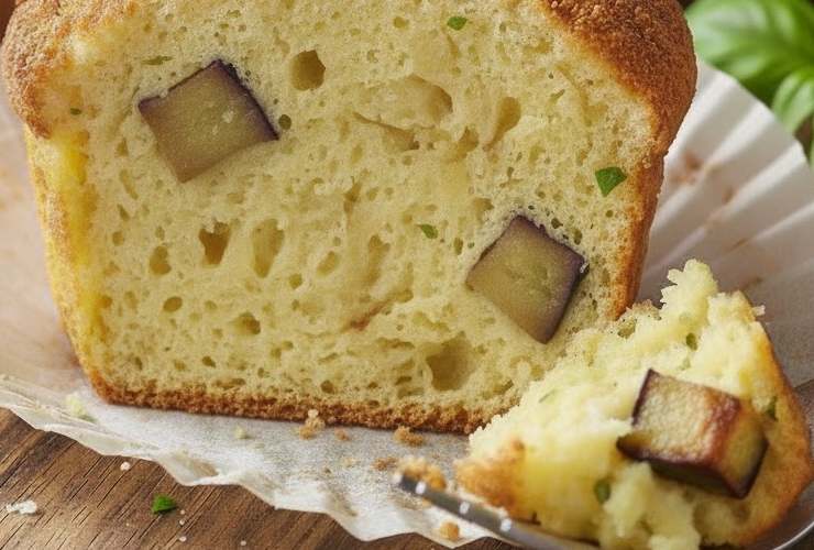 tortino di patate con dentro melanzane a pezzetti