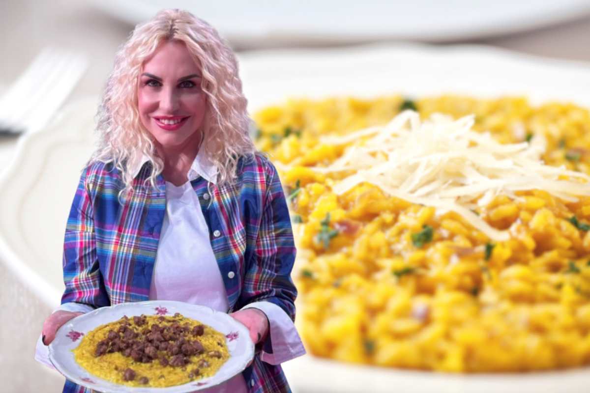 risoni zafferano e salsiccia e Antonella Clerici