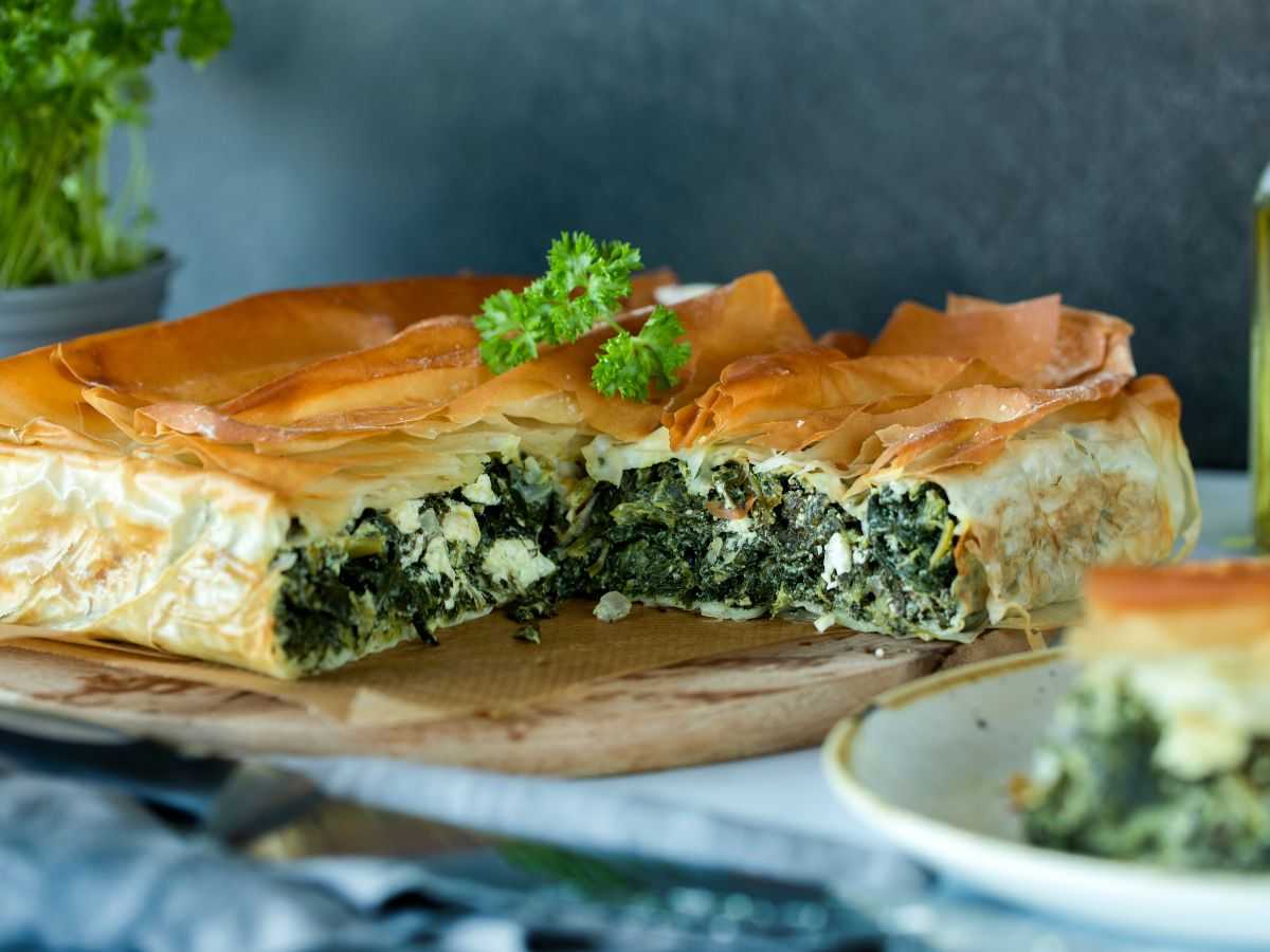 una schiacciata con ripieno di spinaci