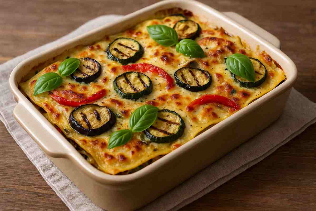 La lasagna di verdure grigliate e besciamella leggera