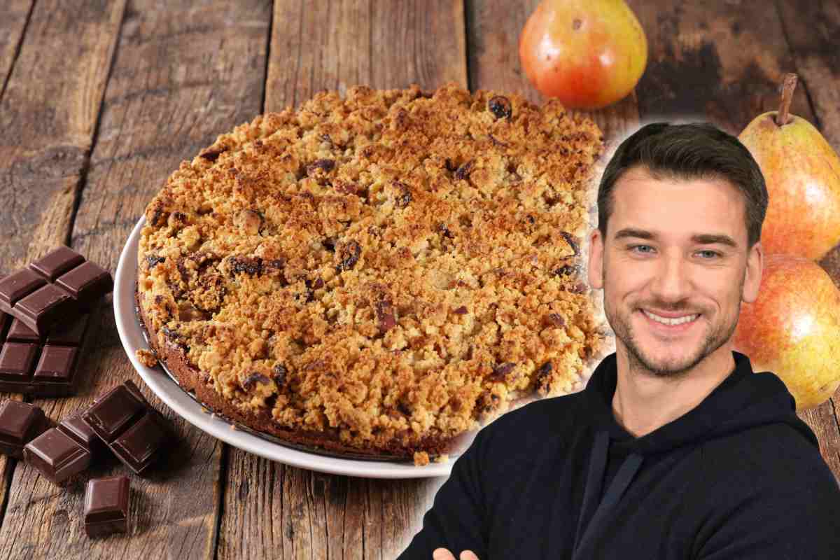 torta sbriciolata pere e cioccolato Damiano Carrara