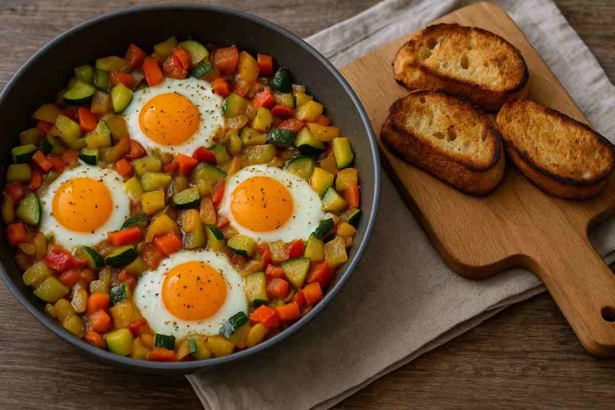 Uova alla contadina con pane croccante