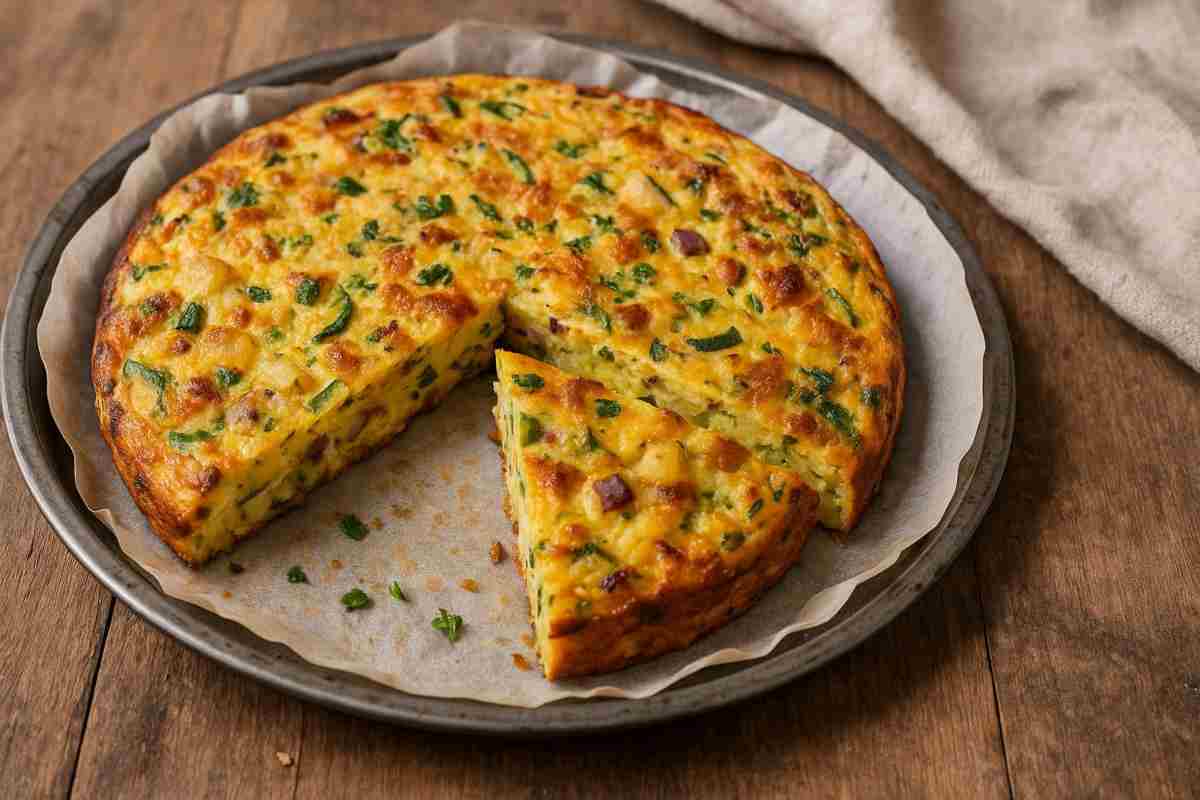 La frittata rustica al forno con verdure e formaggio