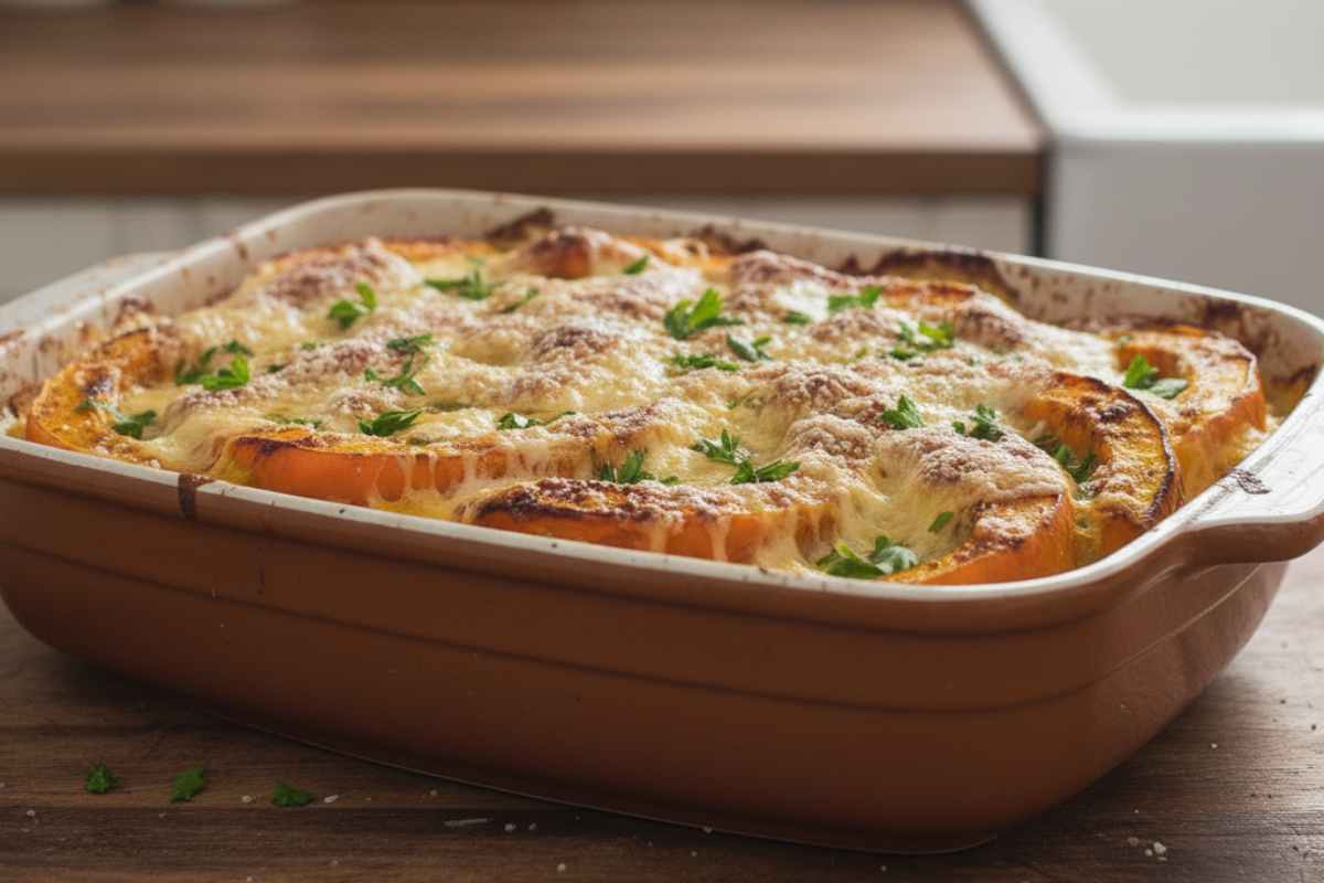 zucca in pirofila con besciamella e grana