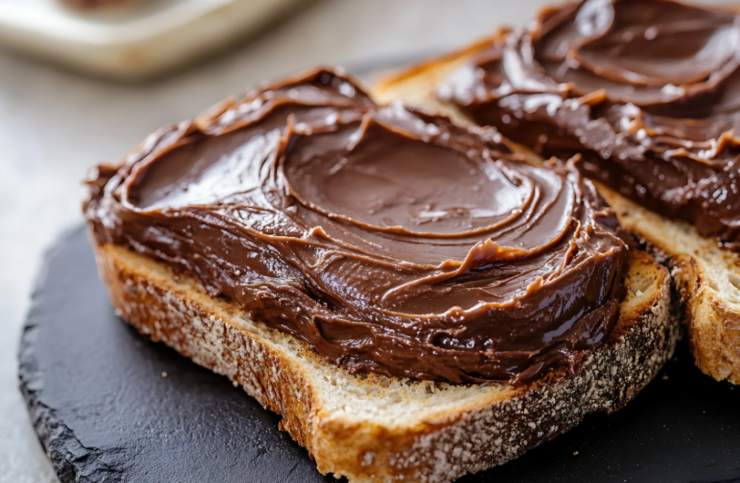 due fetta di pane con sopra la nutella