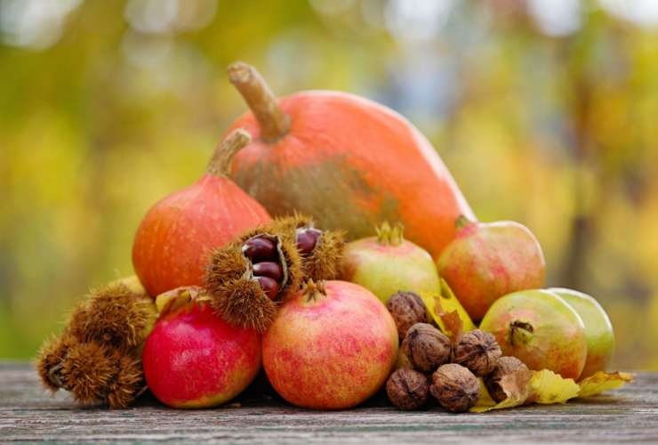 alimenti autunnali su un tavolo