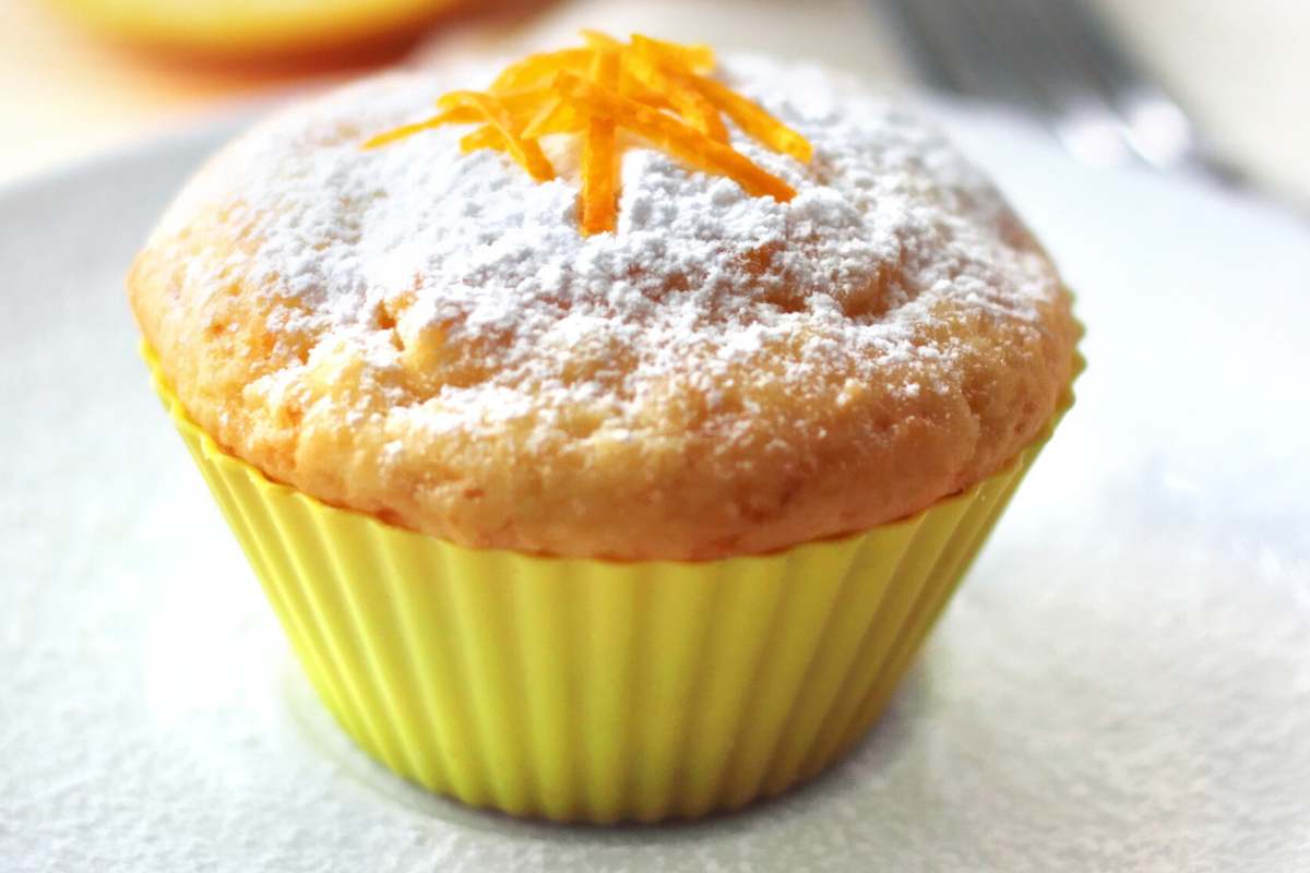 muffin arancia e zucchero a velo