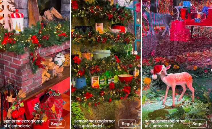 studio di è sempre mezzogiorno addobbato per Natale