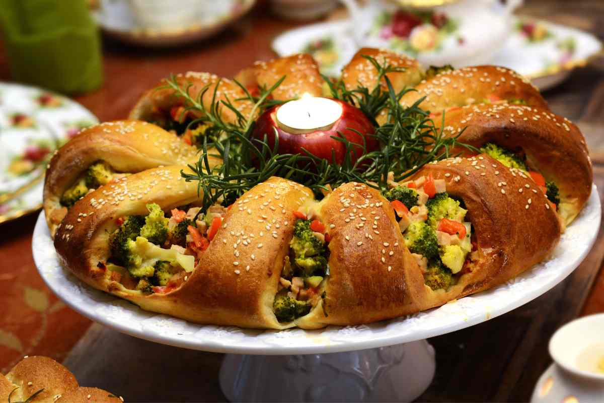 ghirlanda farcita su alzatina