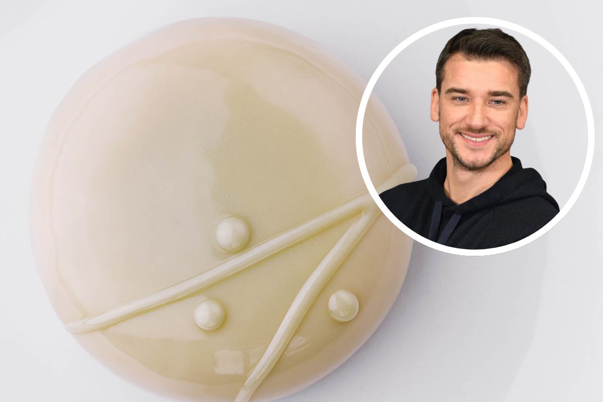 torta glassata a specchio e Damiano Carrara