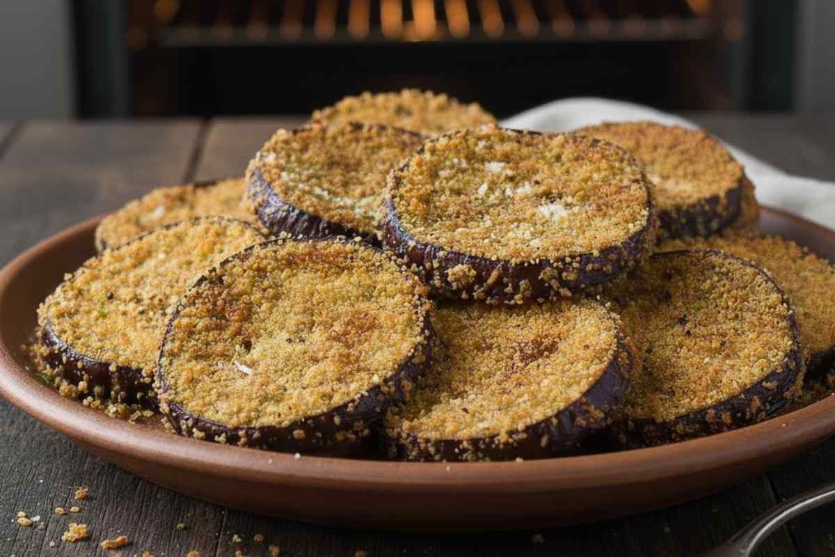 melanzane tonde dorate impanate nel pangrattato