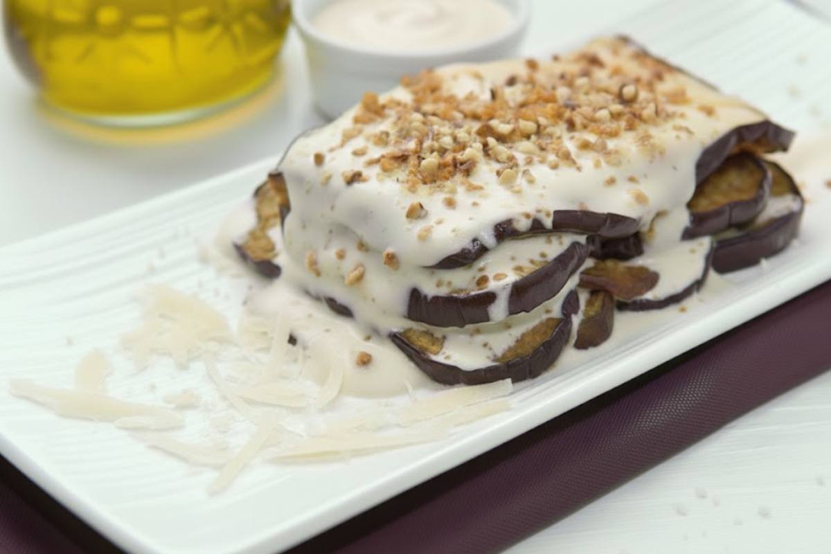 parmigiana di melanzane con noci