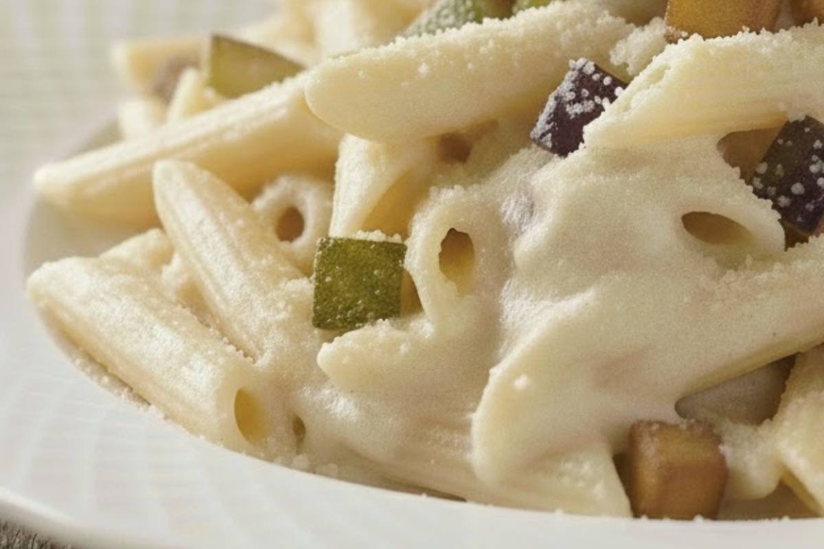 penne con crema salata al latte
