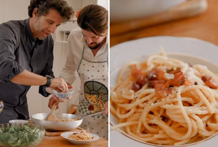 Corrado e Blasco preparano carbonara