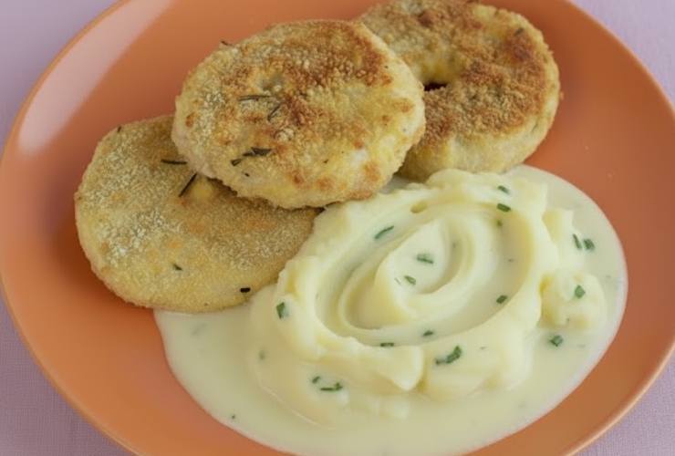 cotolette di sedano rapa con purè