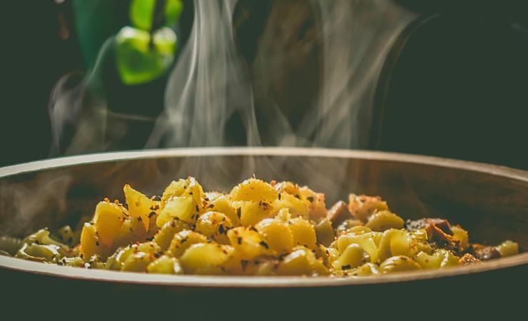 pasta e patate fumante