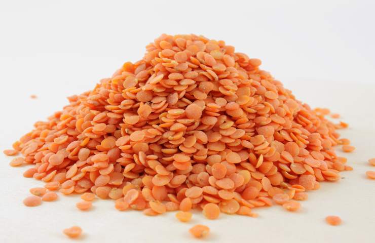 Lenticchie rosse ammucchiate
