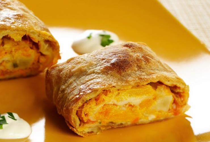 strudel salato ripieno di zucca
