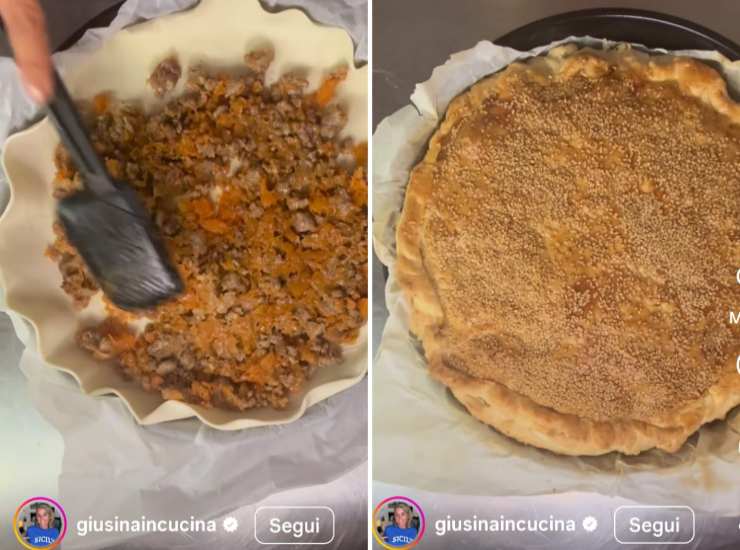 torta salata con zucca e salsiccia 