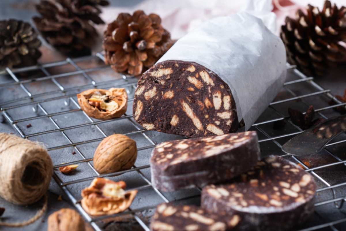 salame di cioccolato con noci