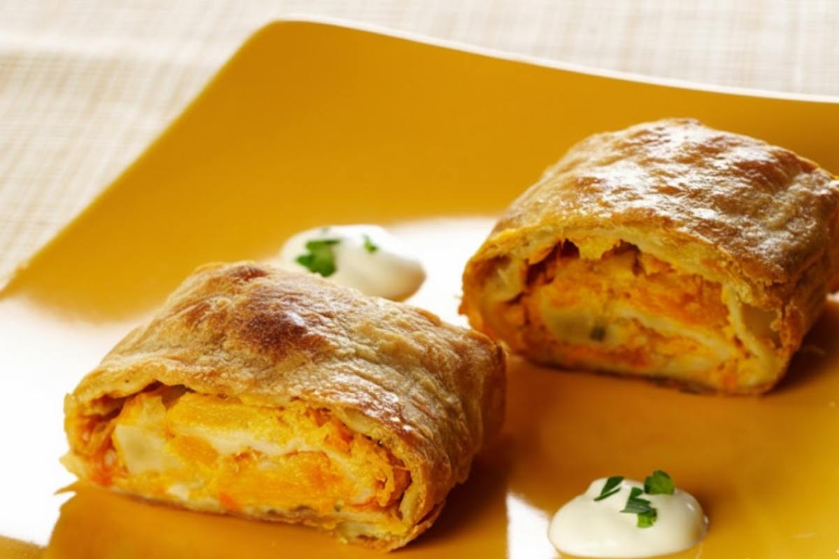 pezzi di strudel alla zucca