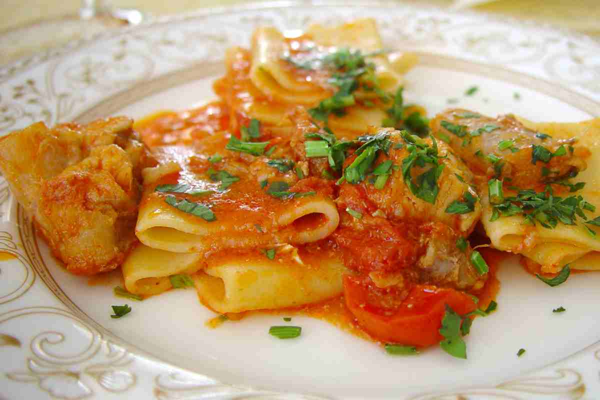 Paccheri con baccalà