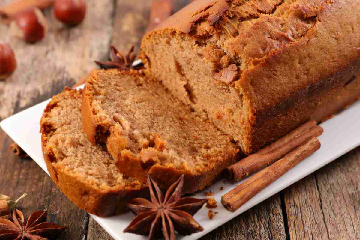 pan di spezie su un vassoio rettangolare tagliato a fette