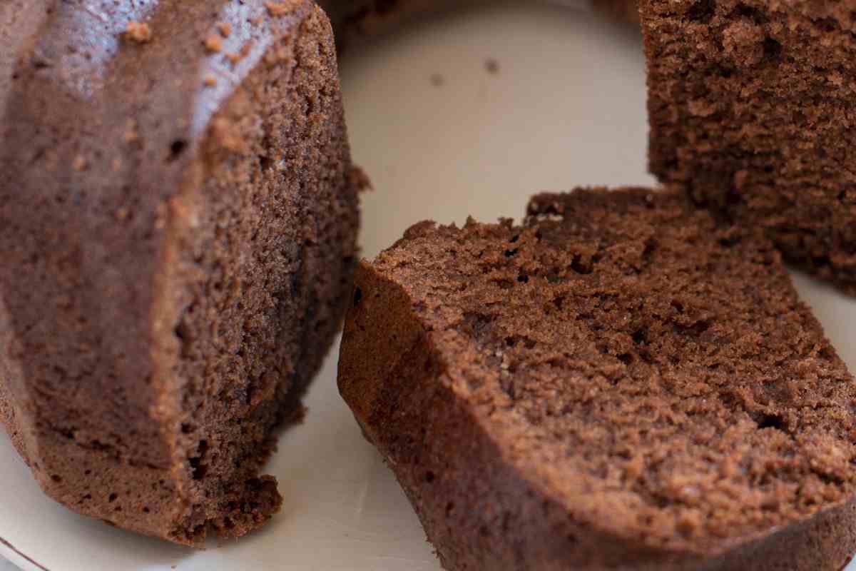 fette di torta allo yogurt e cioccolato in un piatto visto da vicino