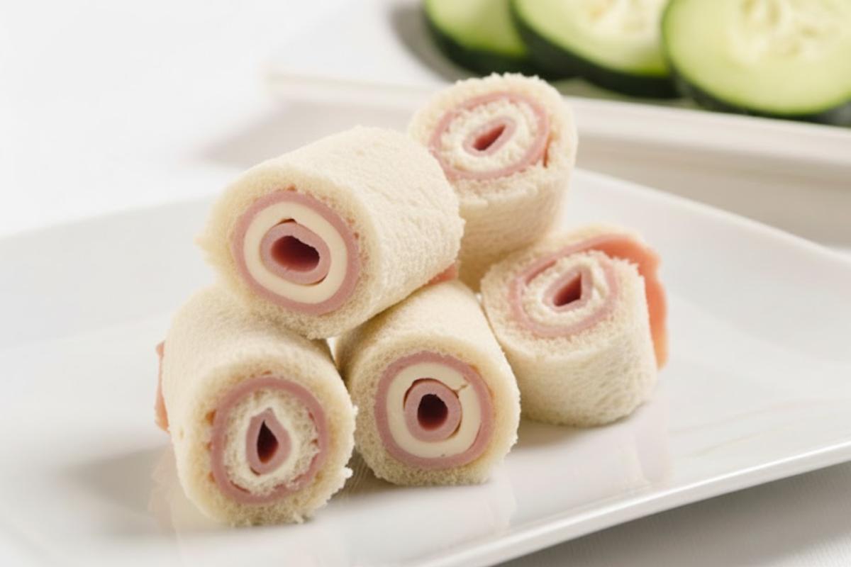 girelle di tramezzini con prosciutto e formaggio