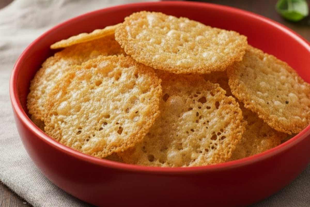 ciotola con chips di parmigiano