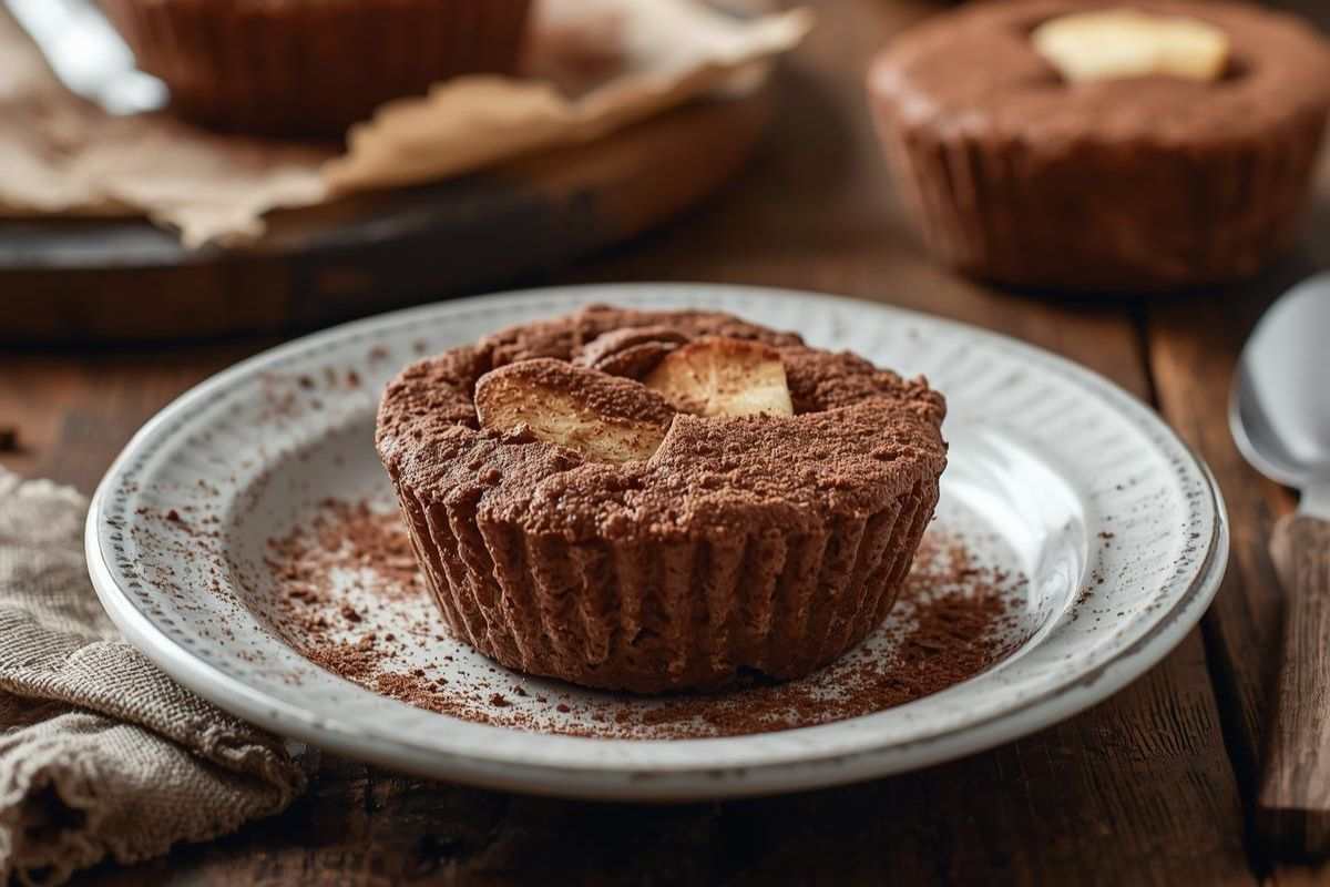 crumble al cacao su piatto