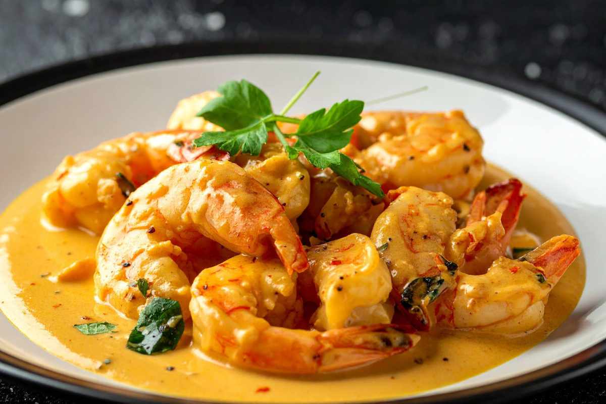 gamberi con salsa all'arancia