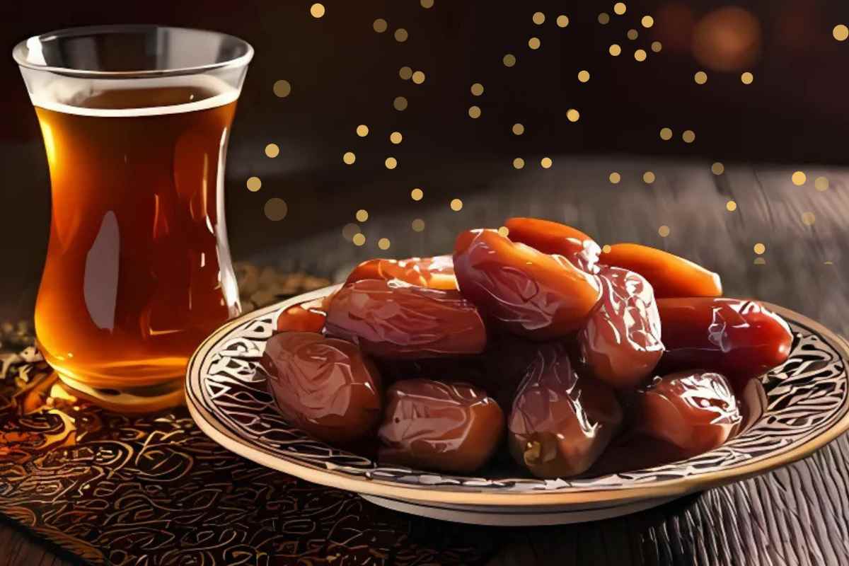 liquore e piattino di datteri