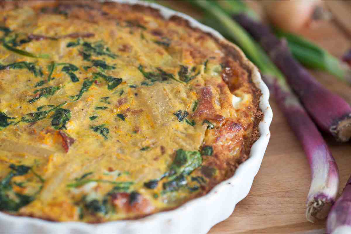quiche di cipolle e spinaci