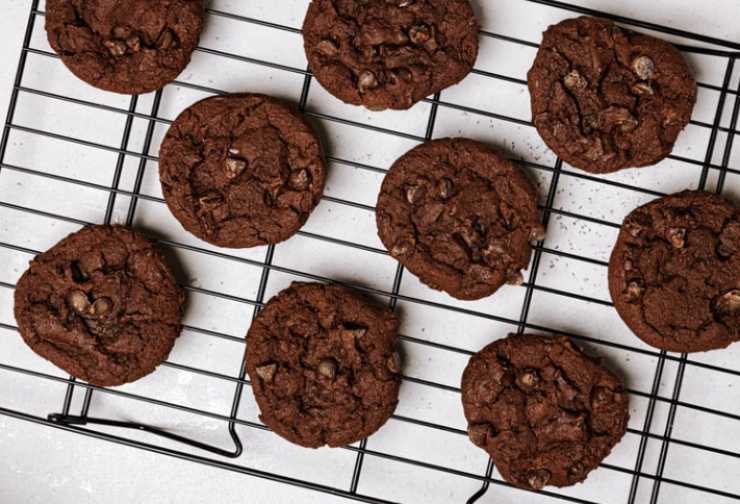 biscotti al cacao su griglia da forno
