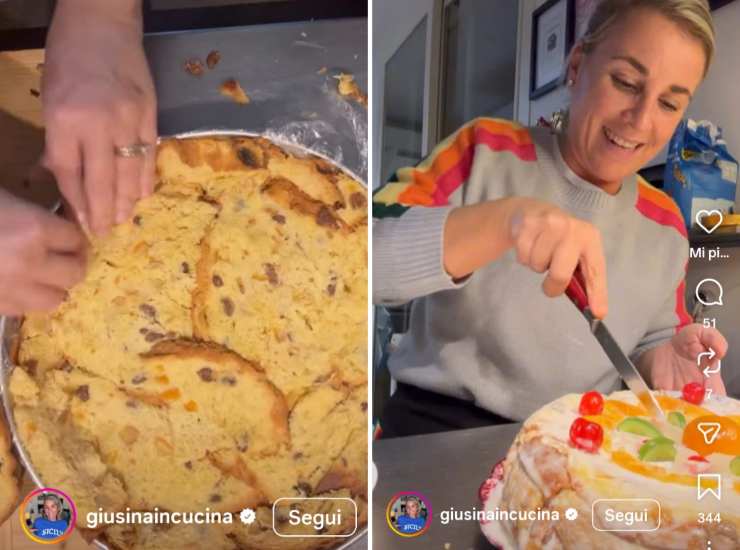 Giusina prepara cassata di panettone