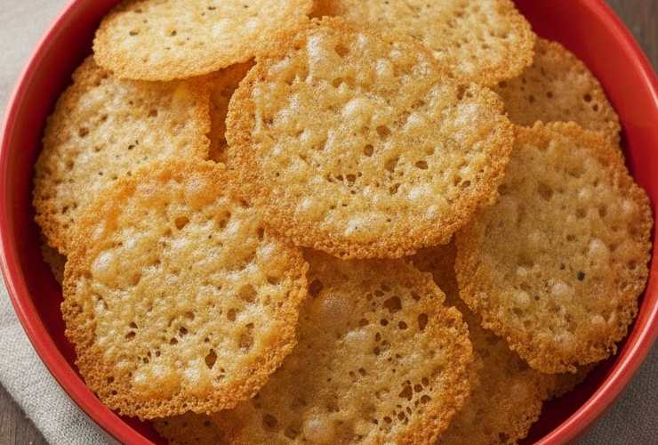 chips di parmigiano cotte in forno