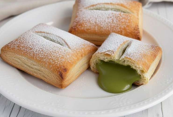 fagottini al pistacchio dorati in forno
