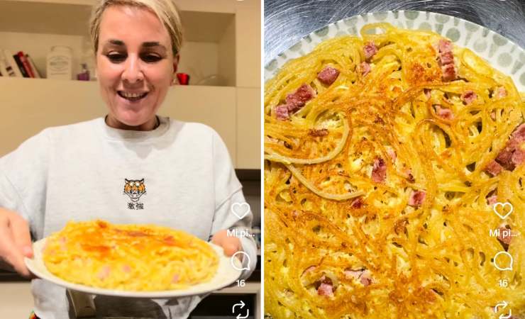 Giusina prepara frittata di spaghetti
