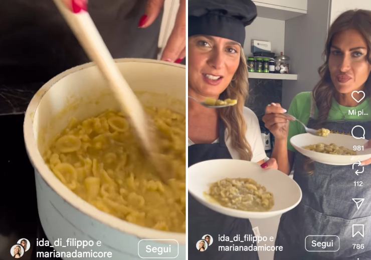 Ida e Mariana preparano pasta e piselli