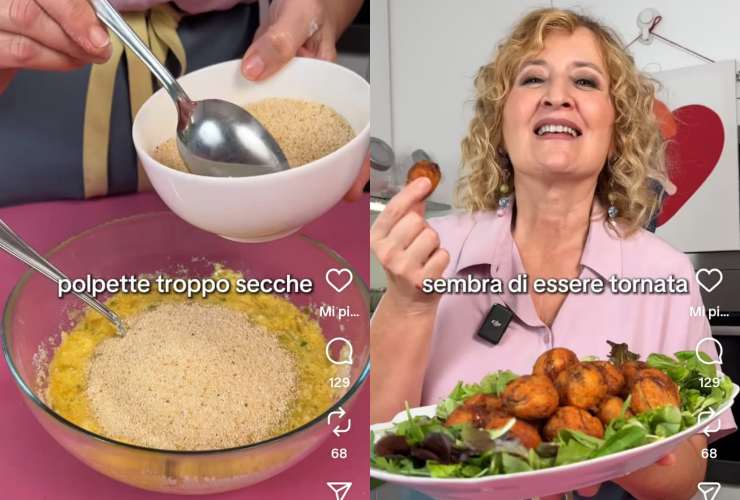 Natalia Cattelani prepara le polpette di pane