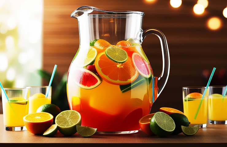 Punch di Natale in una brocca di vetro