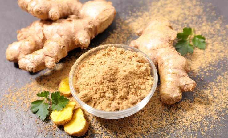 zenzero fresco e in polvere