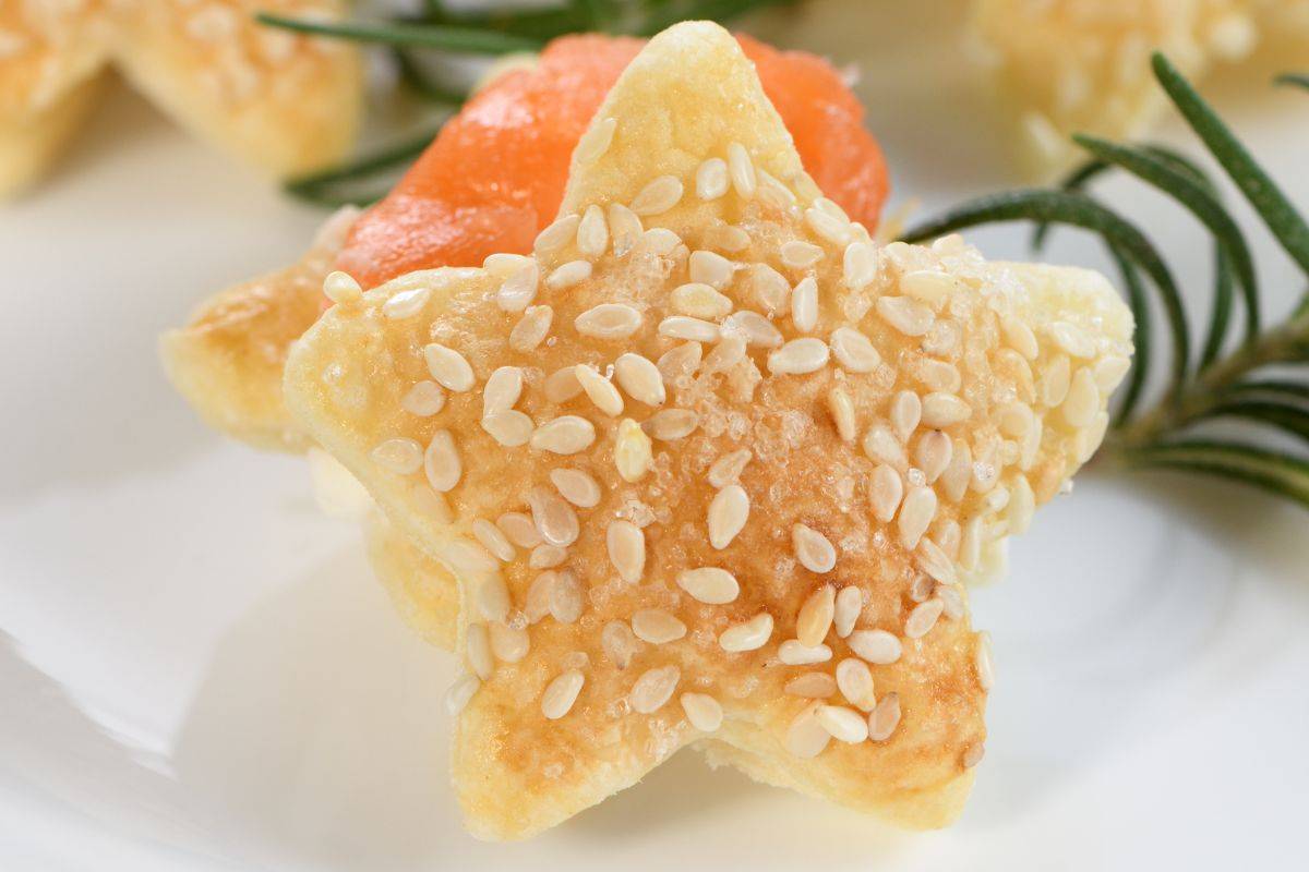 tartine a forma di stella farciti